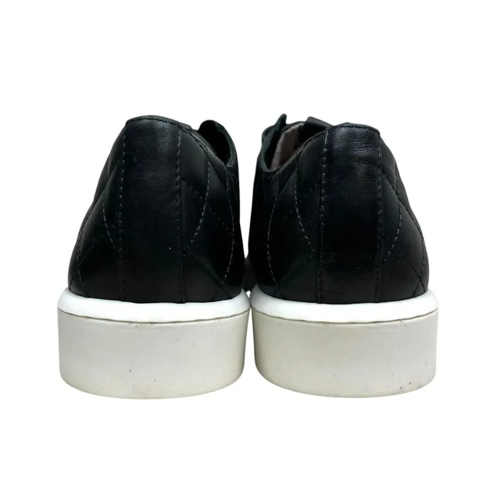Bernardo Dillon Women Quilted Sneakers Black Leather Studded Chunky Soles Sz 10M